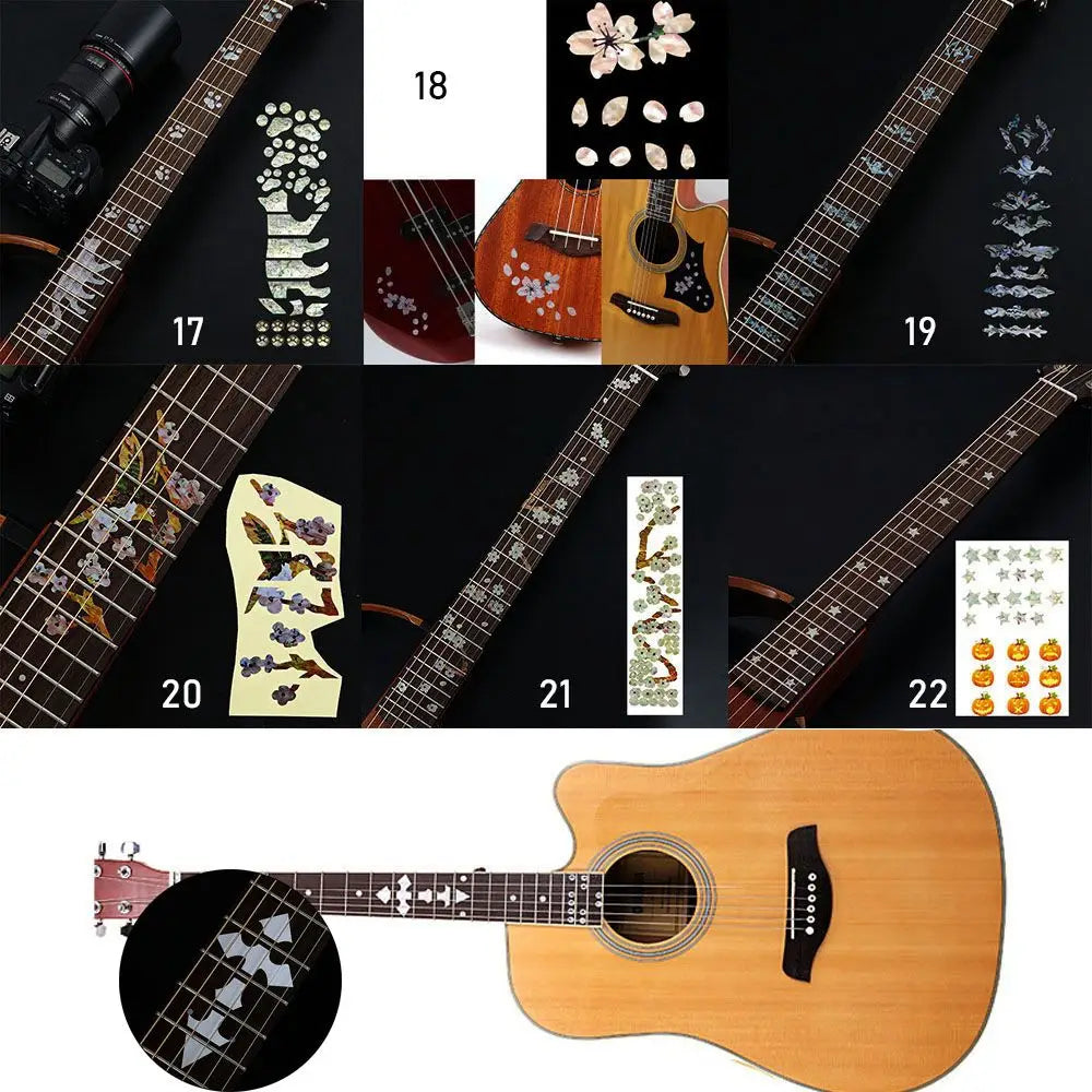 Instrument Decorations Electric Guitar Parts Ultra Thin Stickers Cross Inlay Decals Fretboard Sticker Guitarra Accessories