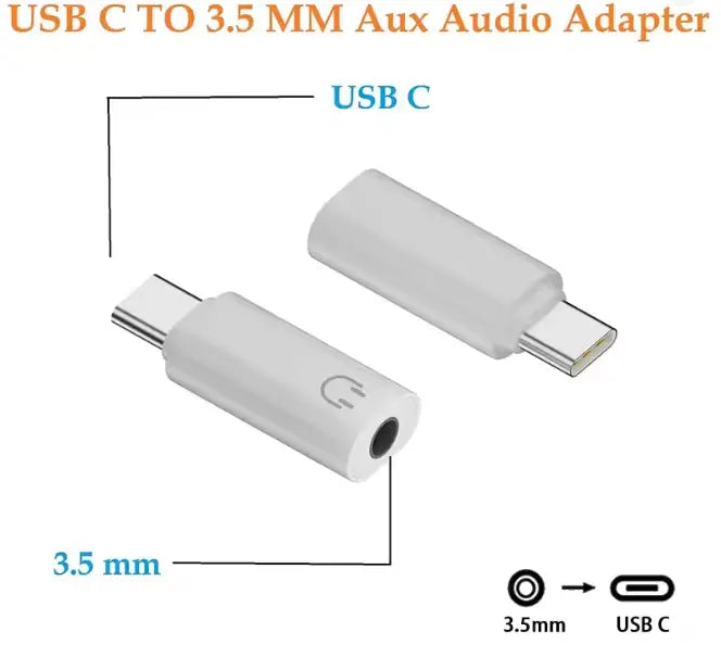 USB type C to 3.5mm jack Audio Adapter USB C 3.5mm Aux Adapter TypeC Earphone Converter For Iphone15 Samsung Xiaomi Huawei