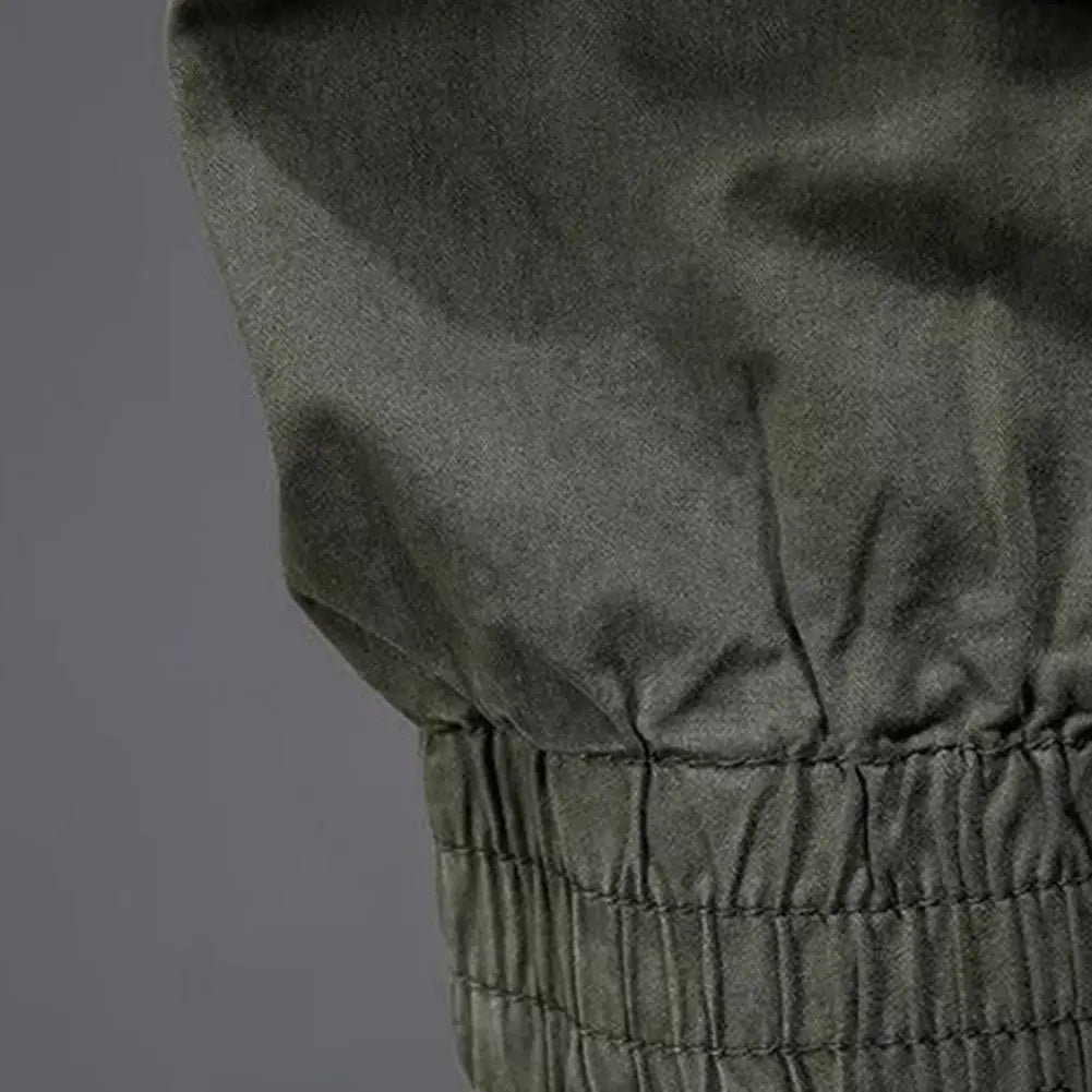2025 M-5XL Sweatpants Men Cargo Pants Drawstring Waist Multi Pockets Overalls Ankle-banded Streetwear Hip Hop Long Trousers