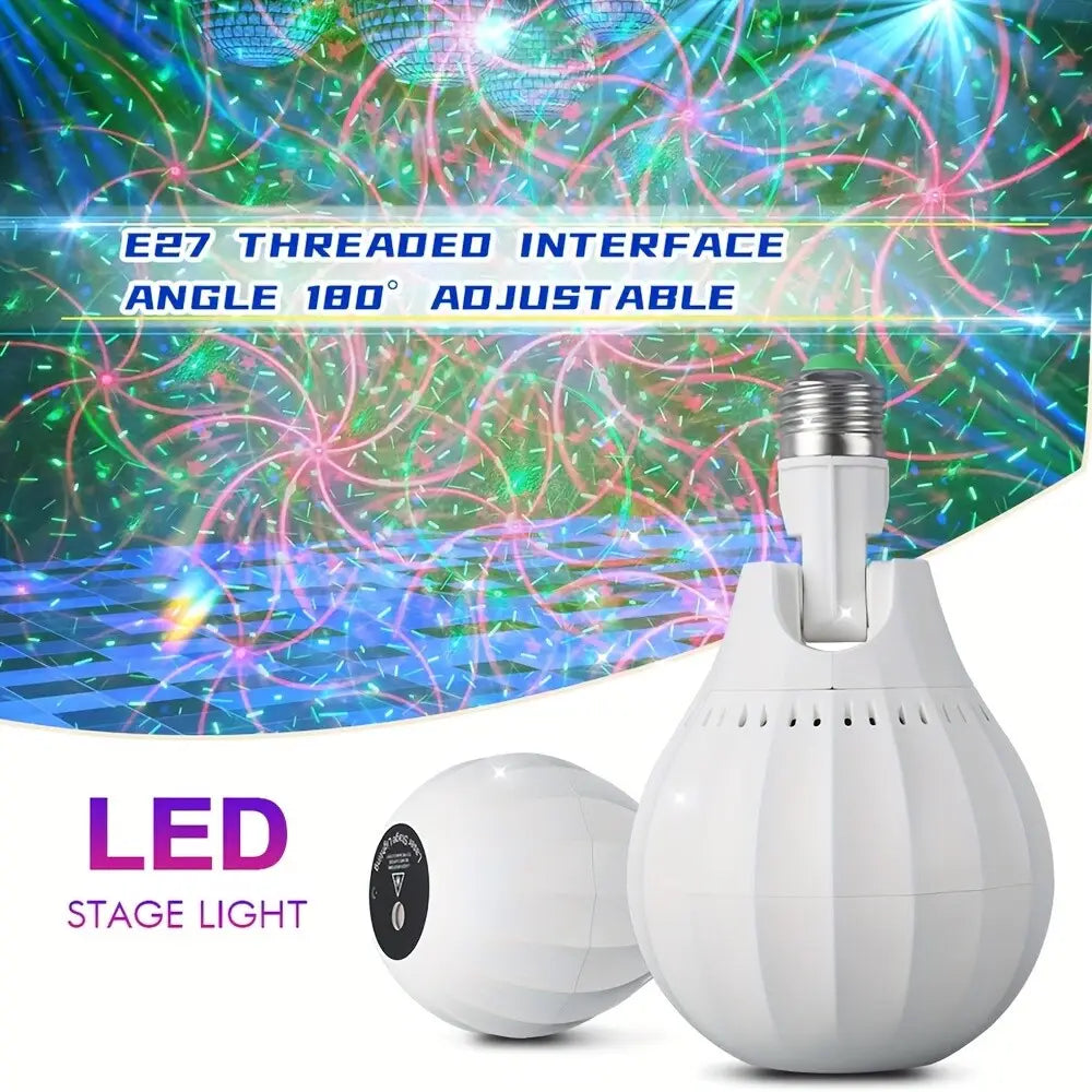 Disco Ball Party Lights Sound Activated Strobe Light E27 LED Dj Stage Lighting That Sync with Music Indoor Room Birthday Rave O