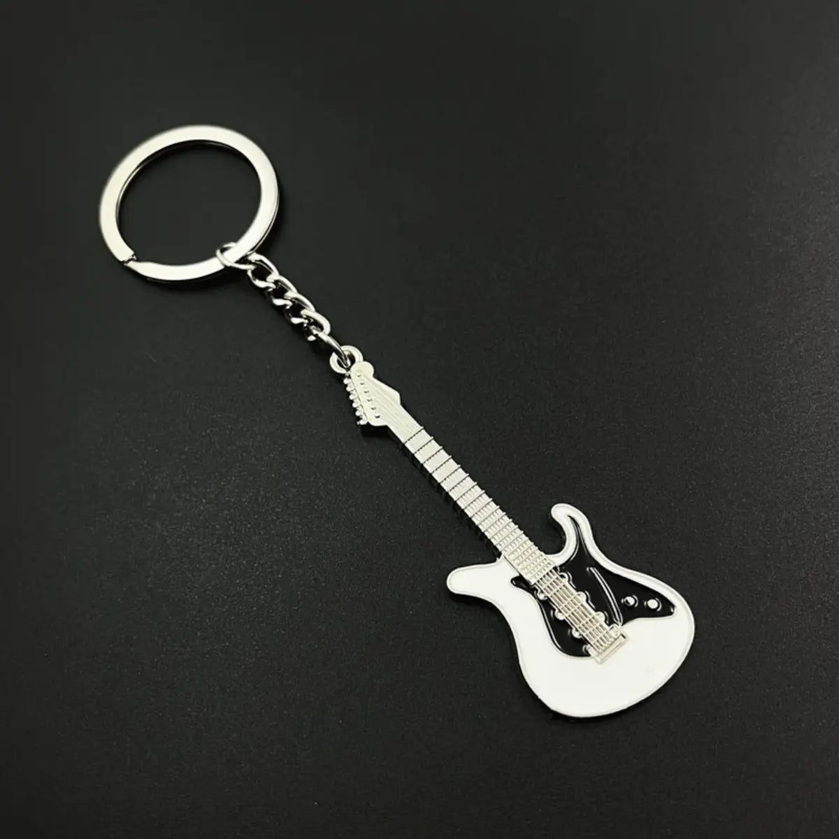 Creative Mini Musical Instruments Guitar Keychain Multi-Color Rhinestone Keyring Women Men Car Handbag Phone Case Pendent Gift