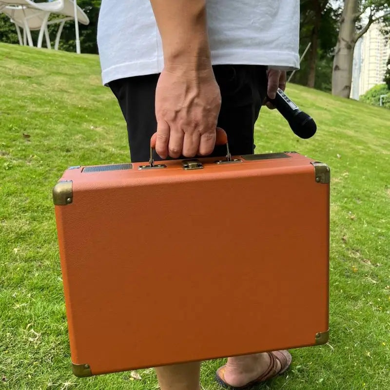 Retro High-quality Bluetooth Speaker Wireless Portable Home Theater KTV Outdoor Suitcase Karaoke Microphone Speakers SD2109