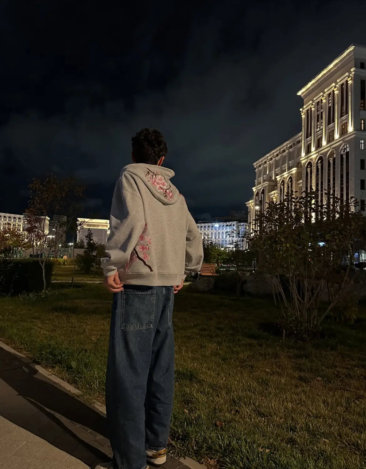 Y2K Vintage Oversized Cherry Blossom Embroidered Hooded Jacket Mens Womens Pink Zipper Coat Harajuku Hip Hop Graphic Streetwear