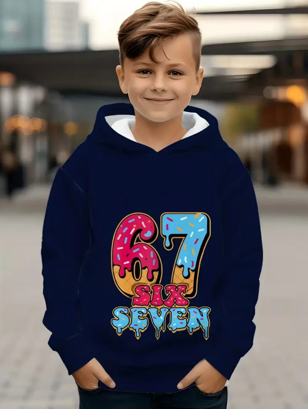 67 Meme Hoodie for Kids Funny Digital Print Autumn Sweatshirt Loose Comfortable Tops Streetwear Fashion Y2k Children’s Clothing