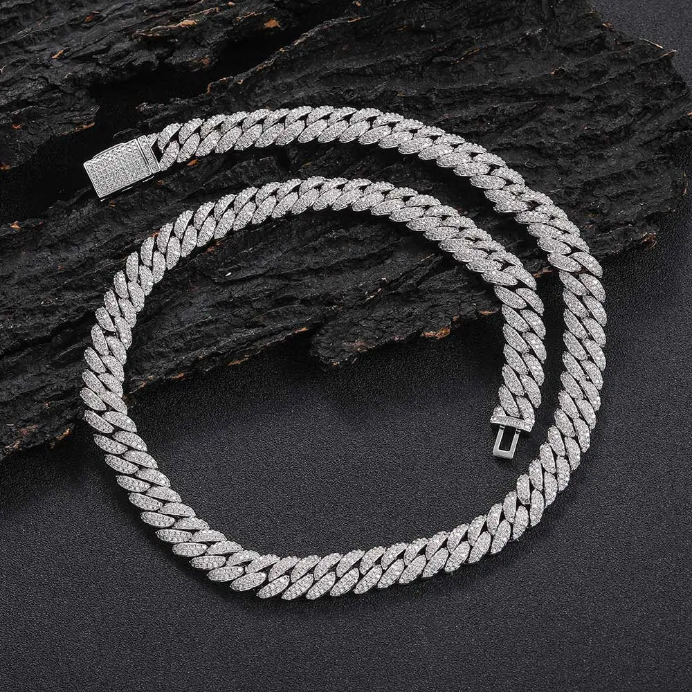 10mm Hip Hop Cubic Zircon CZ Iced Out Bubbles Cuban Link Chain Necklace For Men Women Jewelry Birthday personalized Gift