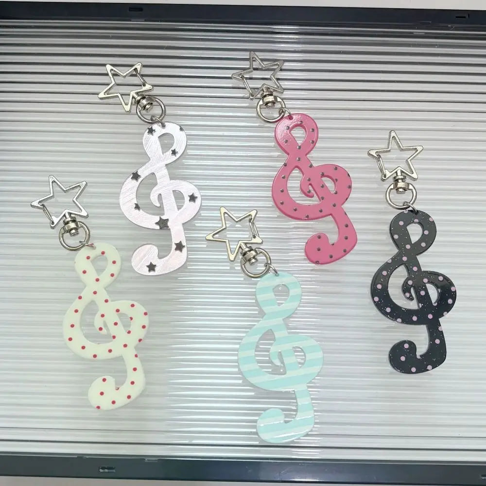 Fashion Cartoon Acrylic Keychain Sweet Shaped Illustration Musical Note Keychain Kawaii INS Bag Charms