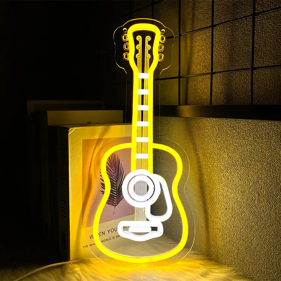 Music Led Neon Sign Musical Instrument Icon 3D Carving Used For Decor Of Rooms Recording Studios Clubs And Music Studios.