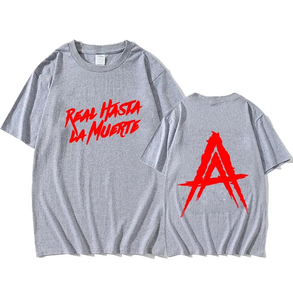 Hip Hop Streetwear Anuel AA Real Hasta la Muerte Graphic T Shirts For Men/Women Men Fashion Rapper T-shirts Loose Cotton 71719
