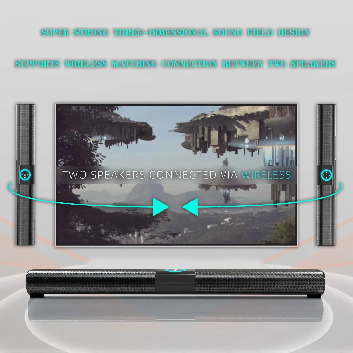 HOMEFISH BS-20 RGB Ambient Light Bluetooth Speaker 6 EQ Sound Effects 4 Speakers Supports TF USB AUX RCA Bluetooth FM