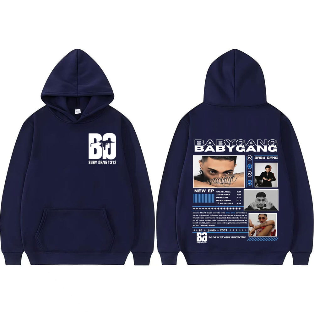 Rapper Baby Gang Album Tour 2025 Cover Graphic Sweatshirt Men Women Hip Hop Casual Hoodie High Quality Comfort Oversized Hoodies