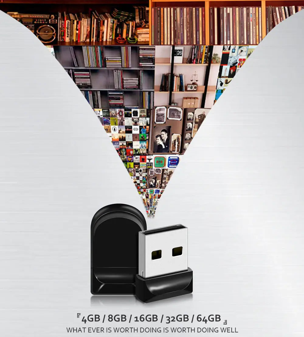 Super Mini Black USB Flash Disk 8GB 64GB Memory Stick Pendrive 32GB 128GB High Speed USB Flash Drives waterproof Portable U Disk