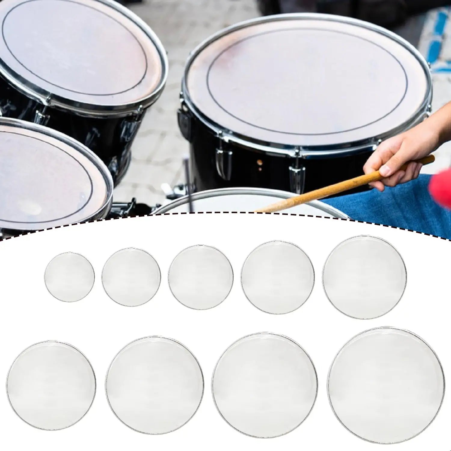 Snare Drum Head, Drum Skin, Musical Instrument, Transparent Replacement, Sound Control