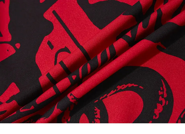 Hip Hop Streetwear Polo T-Shirt Virgin Mary Graphic T Shirt Men Polo Shirt Short Sleeve Harajuku Cotton Tops Tees Red Grey