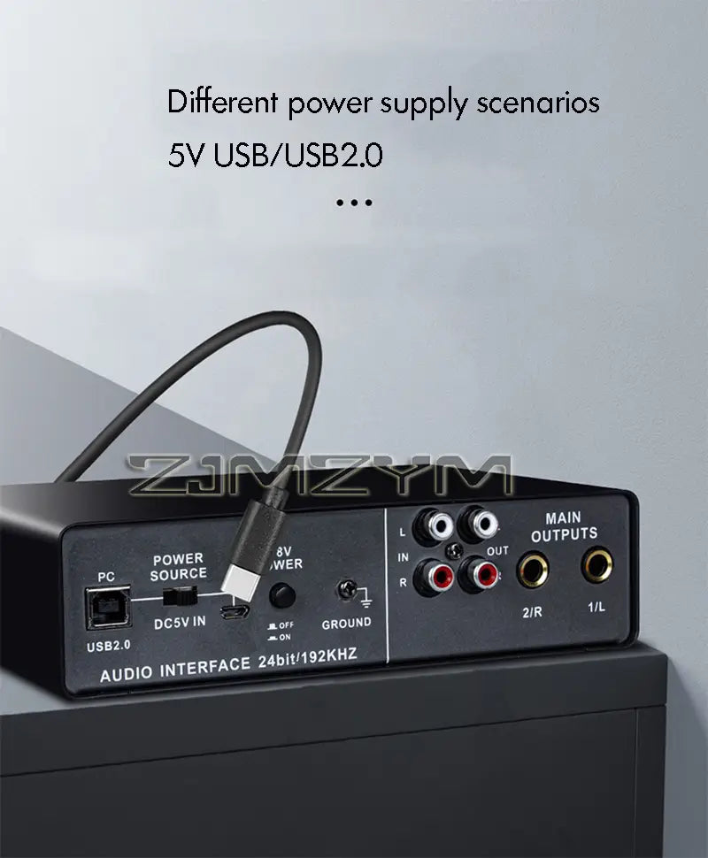Professional Sound Card Audio Mixer for Electric Guitar - Channel Monitoring Live Recording Studio Singing - USB Interface