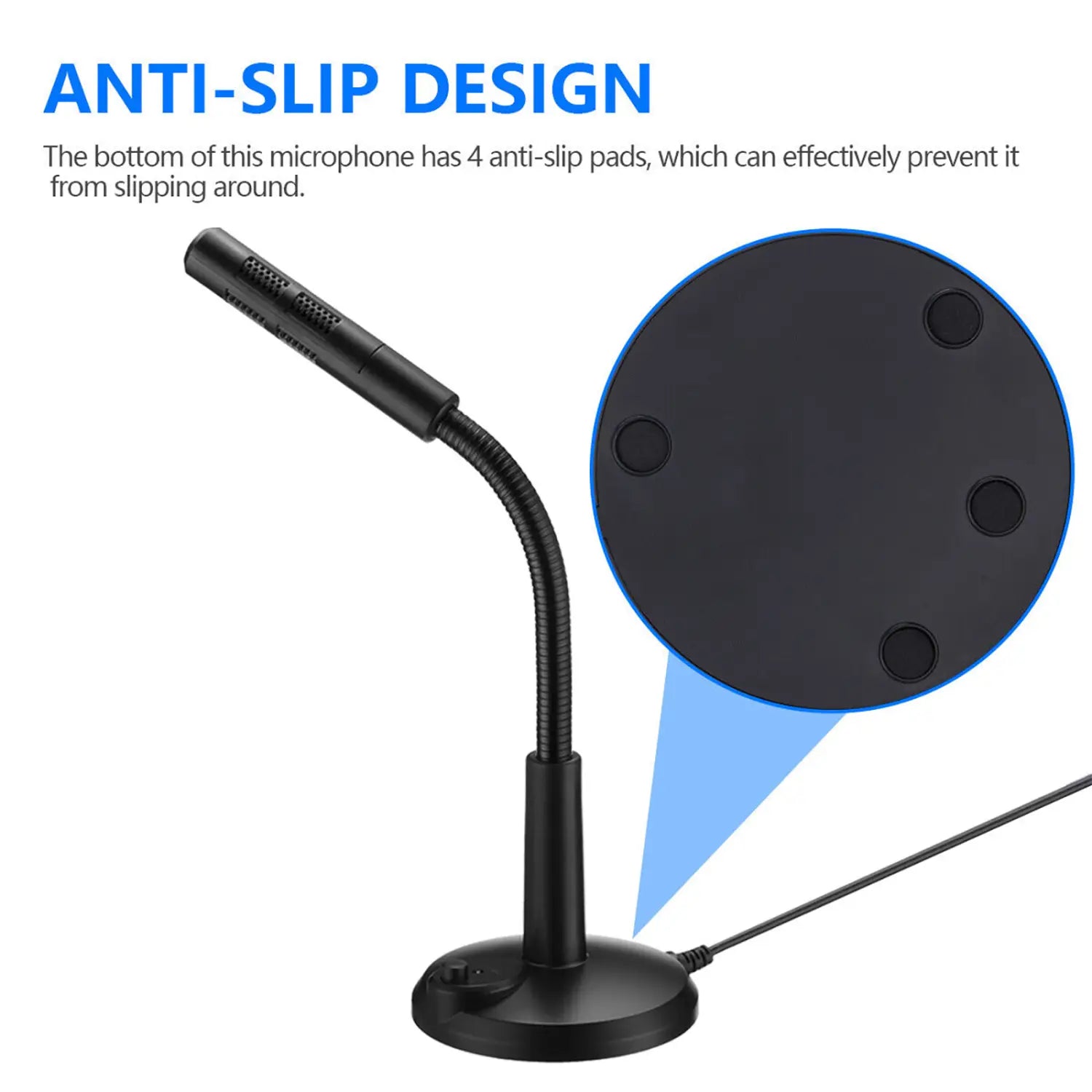 USB Desktop Microphone Plug & Play Omnidirectional PC Laptop Computer Mic For Computer Gaming Recording Chatting Singing Meeting