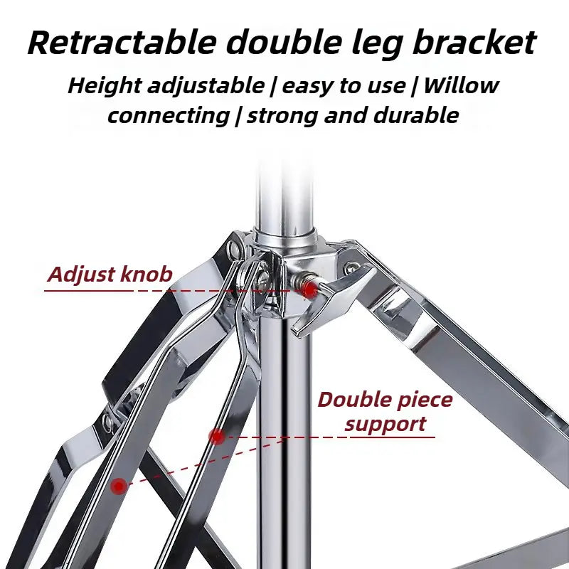 Metal Cymbal Stand 14 Inch Hi-Hat Triangle Support Bracket Height Adjustable Cymbals Rack Professional Jazz Drum Accessories