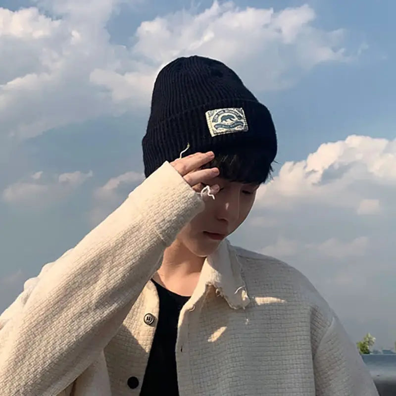 Autumn Winter Knitted Hat For Men Women Hip Hop Skullies Melon Cap Fashion Punk Crochet Bonnet Kpop Solid Color Couple Beanies