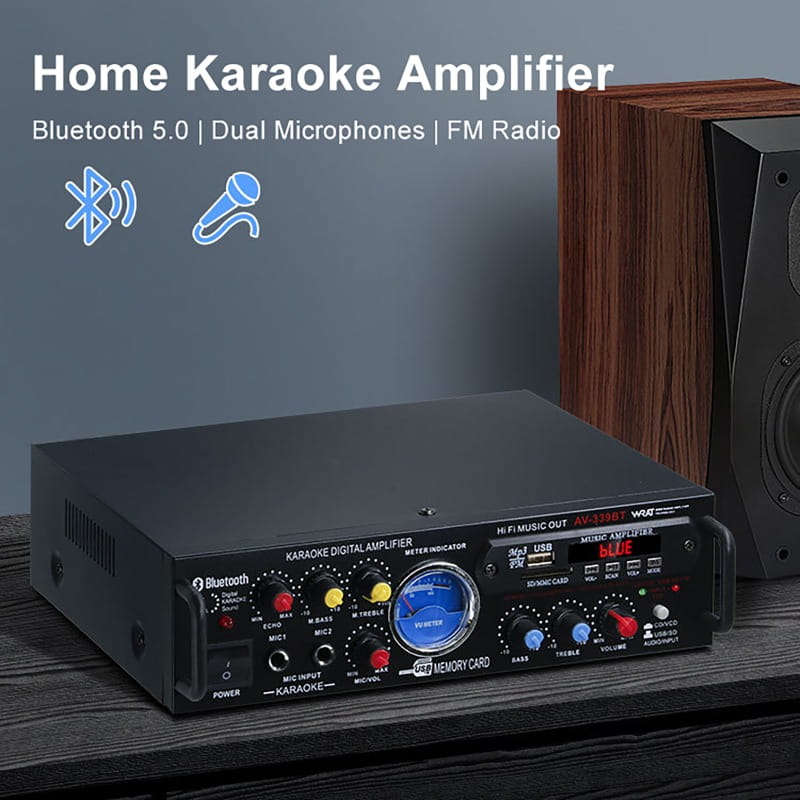 12V220V HiFi Digital Bluetooth Amplify Channel Surround Sound Amplifiers Home Plug-in Car Onboard Professional Amplifier