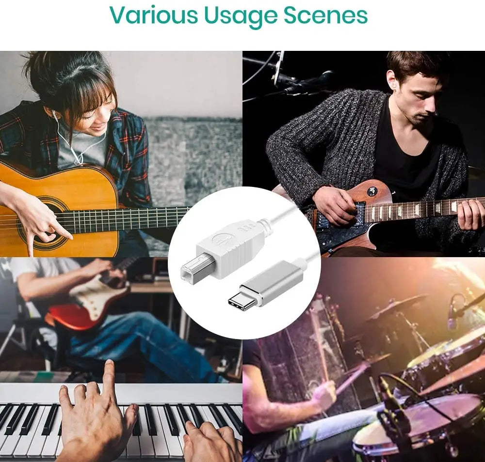 USB C to USB 2.0 Cable 5FT Type C to USB Cable to Midi Controller Keyboard Audio Interface Electronic Music Instrument