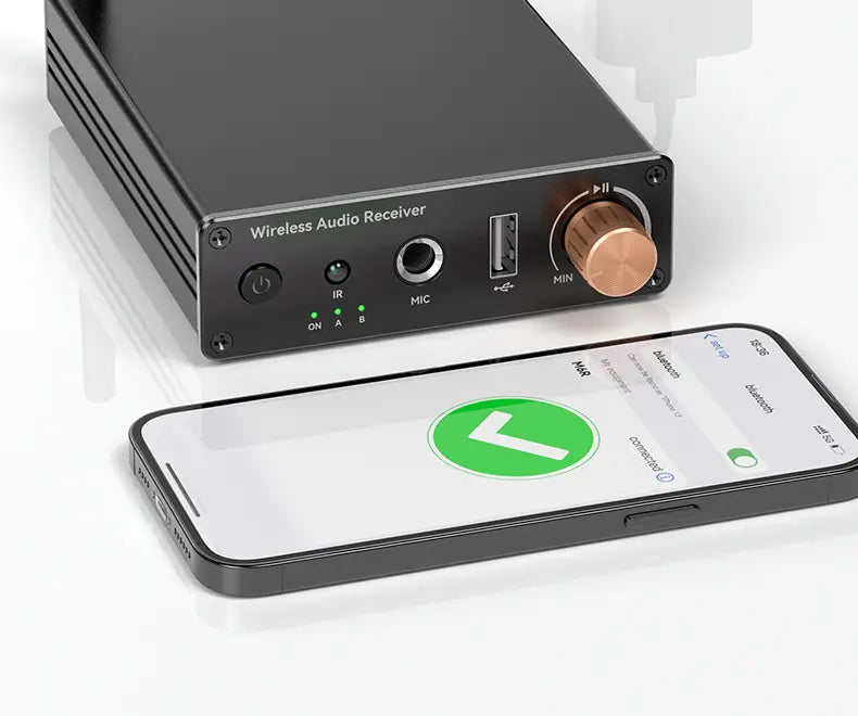 Bluetooth-compatible 6.0 Audio Receiver 3.5mm AUX RCA USB 6.5MM Microphone Music Wireless Adapter with Remote Control for TV PC