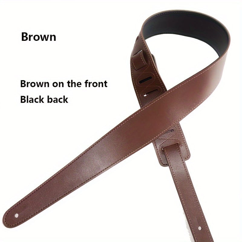 Leather Guitar Strap 2.36’’ Width Double Side Wear Adjustable Strap from 46.47’’ to 53.54’’ for Electric Acoustic Bass Guitars