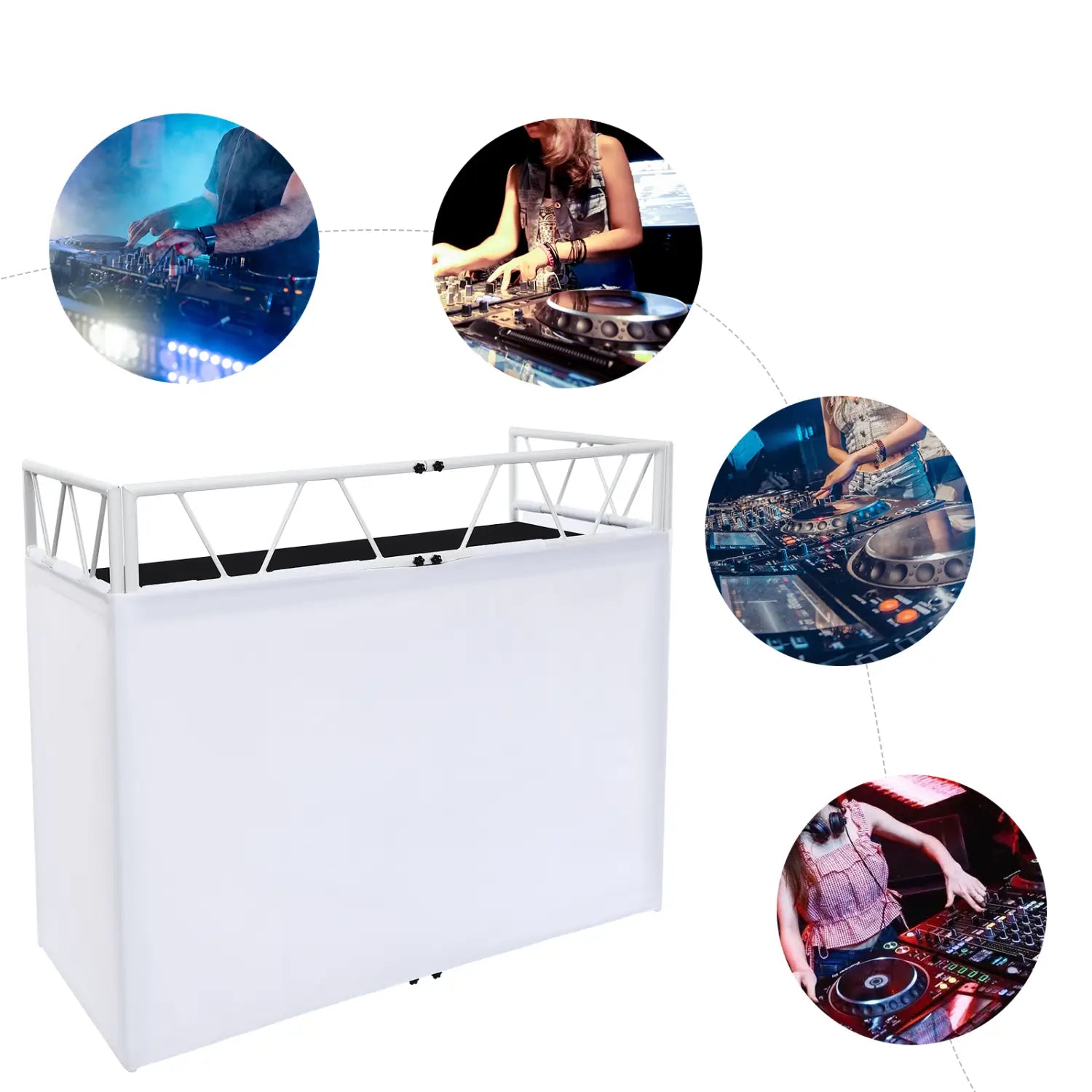 Professional 46.8’’ DJ Equipment Stand Heavy Duty Aluminum Rack with Oxford Cloth Cover for Stage/Studio/Events (44lbs Capacity)