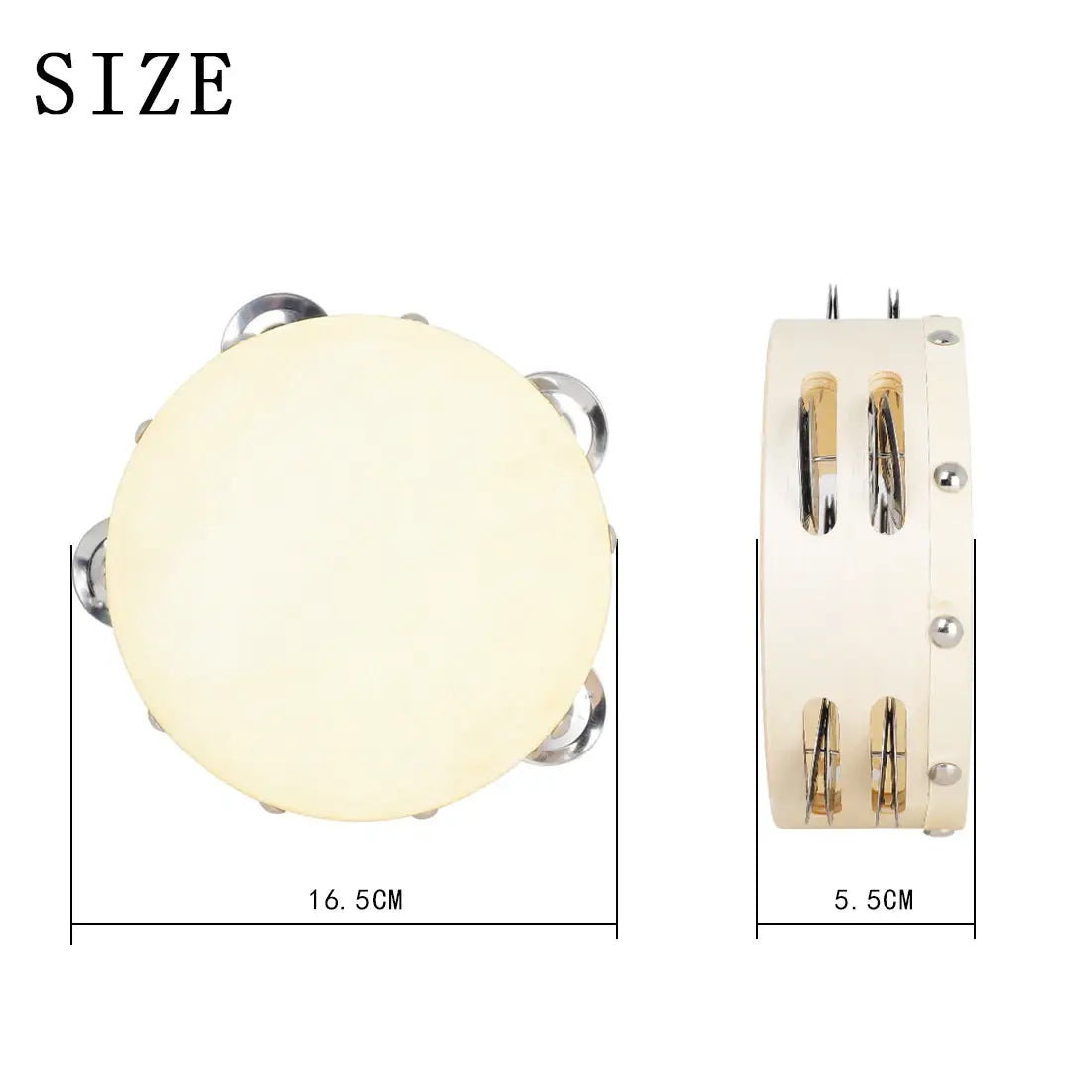 IRIN Orff 6 Inch Tambourine Sheepskin Handheld Drum Double Side Children Enlightenment Music Toys Percussion Education Drums