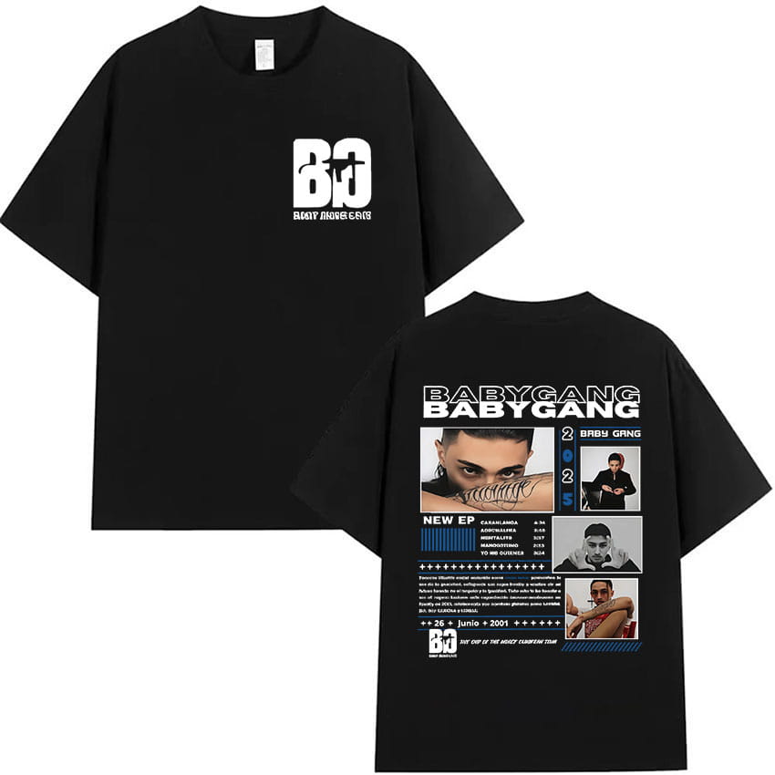 Rappeur Baby Gang Tour 2025 Album Merch T-shirts Men Women Clothing Hip Hop Oversized T Shirt Summer Casual Short Sleeve T-shirt