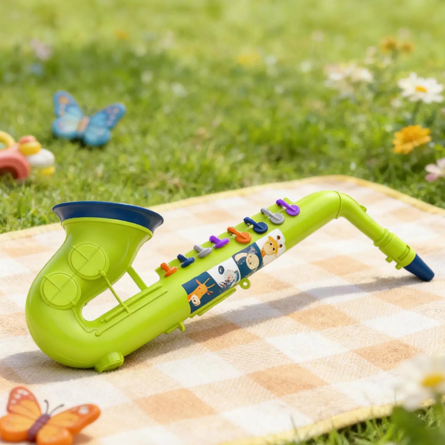 Kids Saxophone Toy 8 Key Educational Musical Instrument for Beginners Children Music Learning Preschool Classroom Birthday Gift