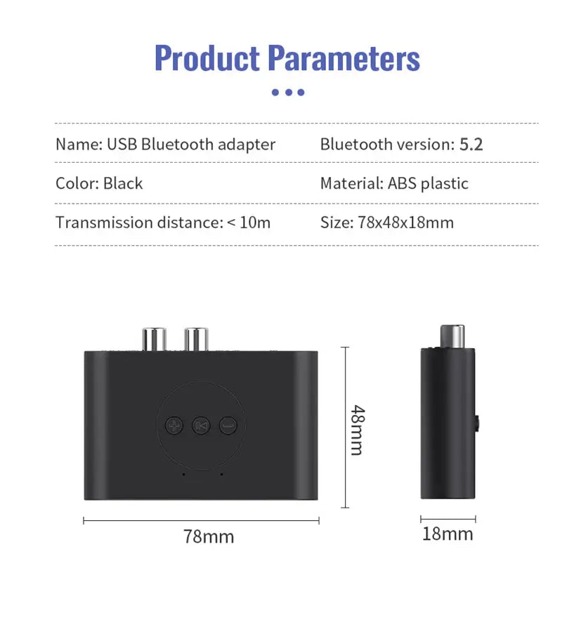 Bluetooth 5.2 Audio Receiver NFC U Disk 3.5mm AUX RCA USB Stereo Music Wireless Adapter With Mic For Car Kit Speaker Amplifier