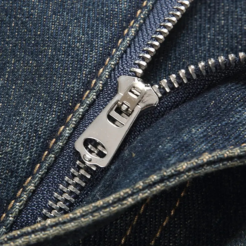 Hip-hop Ripped Men’s Jeans Spring New Rock Motorcycle Denim Pants Retro American Streetwear Hole Loose Straight Trousers