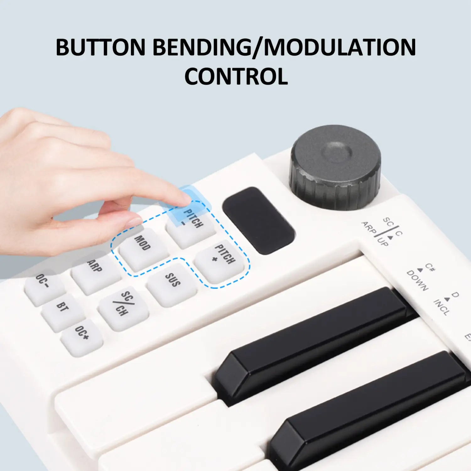 M-VAVE SMK-25mini MIDI Keyboard Rechargeable 25-Key MIDI Control Keyboard with 25 Velocity Sensitive Keys 1 Knob