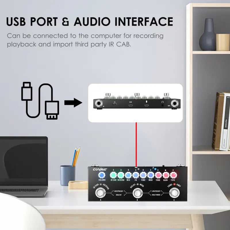 CUVAVE CUBE BABY Multifunctional Electric Guitar Combined Effect Pedal with Wireless Music Playback Phone Recording Audio