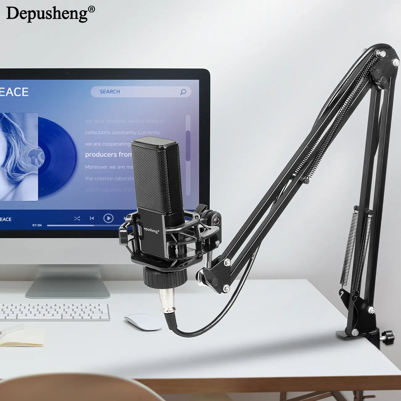 Professional Studio Condenser Microphone USB Audio Interface Sound Card Bundle Kit Podcast Equipment Set Recording Mic