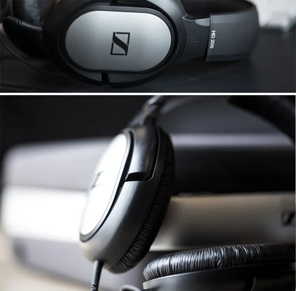 Sennheiser HD206 Over Ear Studio Headphones Professional Monitor DJ Headset HiFi Stereo Bass Wired 3.5mm Audio Earphone