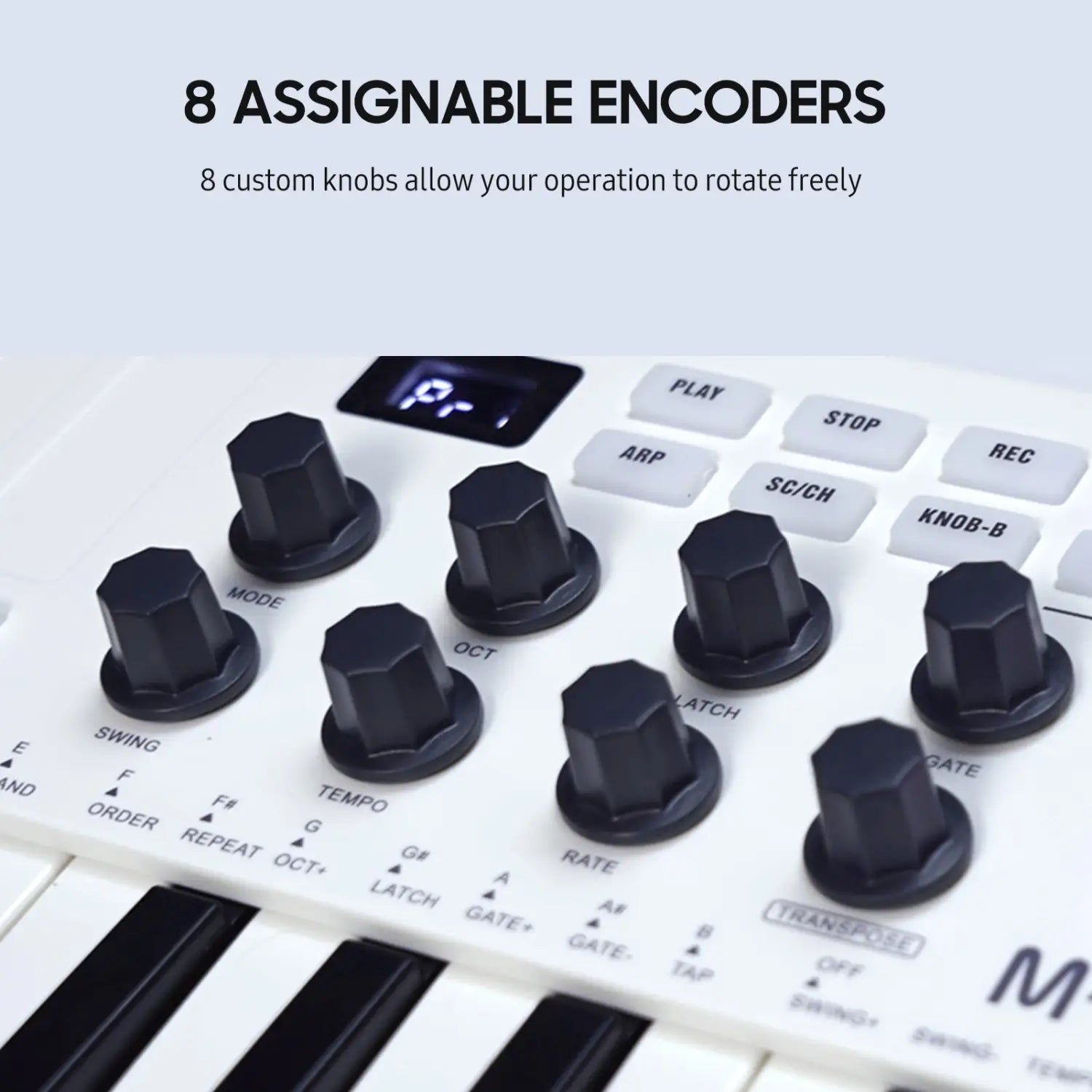 M-VAVE SMK-25 MIDI Keyboard Controller 25-Key 8 RGB Backlit Drum Pads Beats Maker Music Keyboard Strike Pad for Music Production