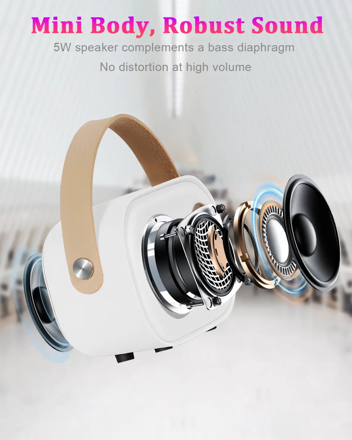 PRUNUS C20 Mini Karaoke Machine Portable Bluetooth Speaker Wireless Microphone 6 Modes for Kids Party Birthday Gifts Girls Boys