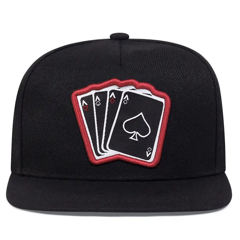 2024 New Fashion Hip Hop Cap Men Women Adjustable Playing Card Embroidered Baseball Caps Outdoor Sun Hat Unisex Snapback Hats