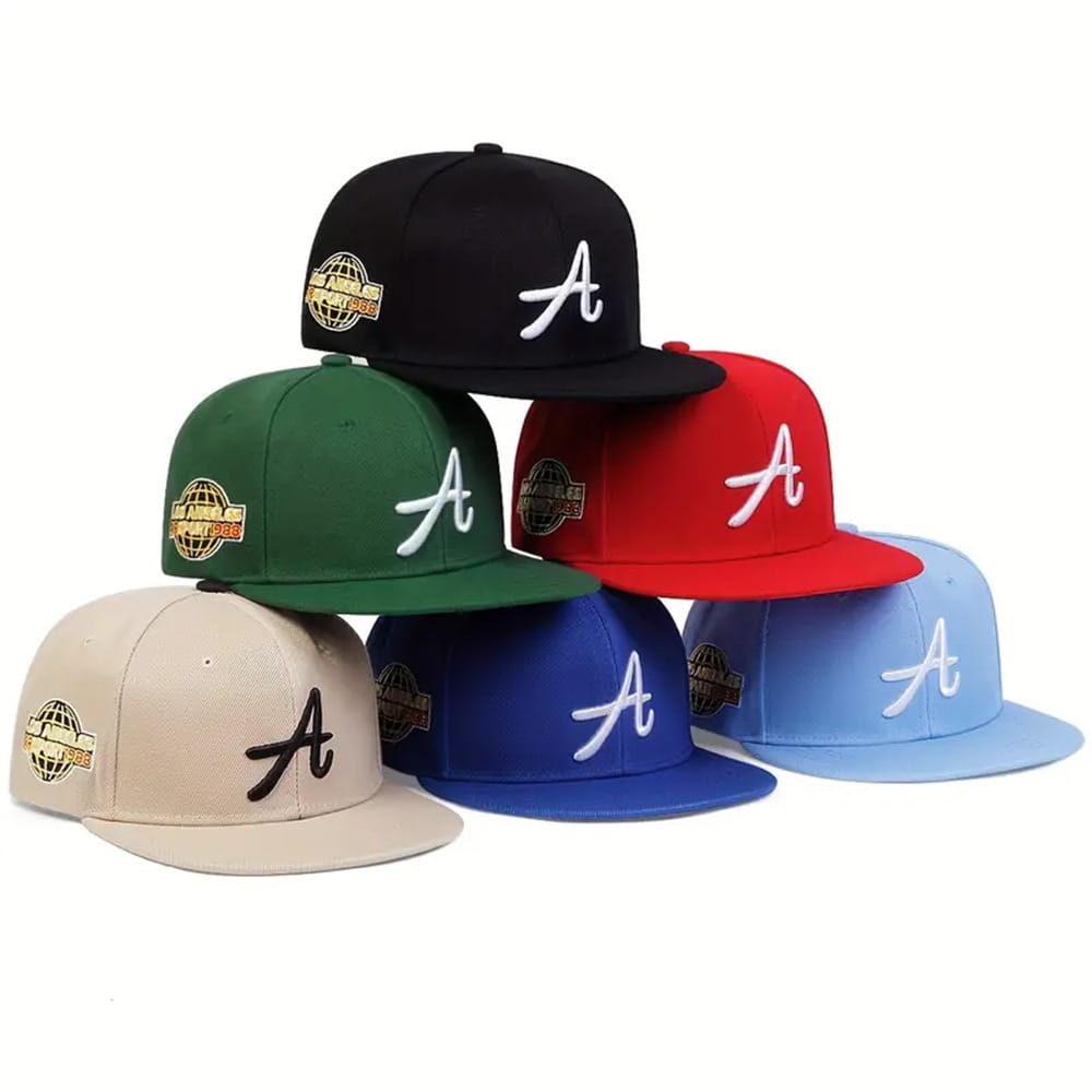 Casual hip-hop punk letter embroidered flat-brimmed baseball cap sun protection and breathable ideal for gift-giving