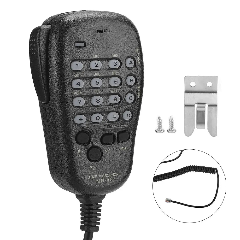 MH-48 DTMF 6PIN Handheld Microphone Hand MIC Equipment Compatible for Yaesu Radio Station Hand Microphone