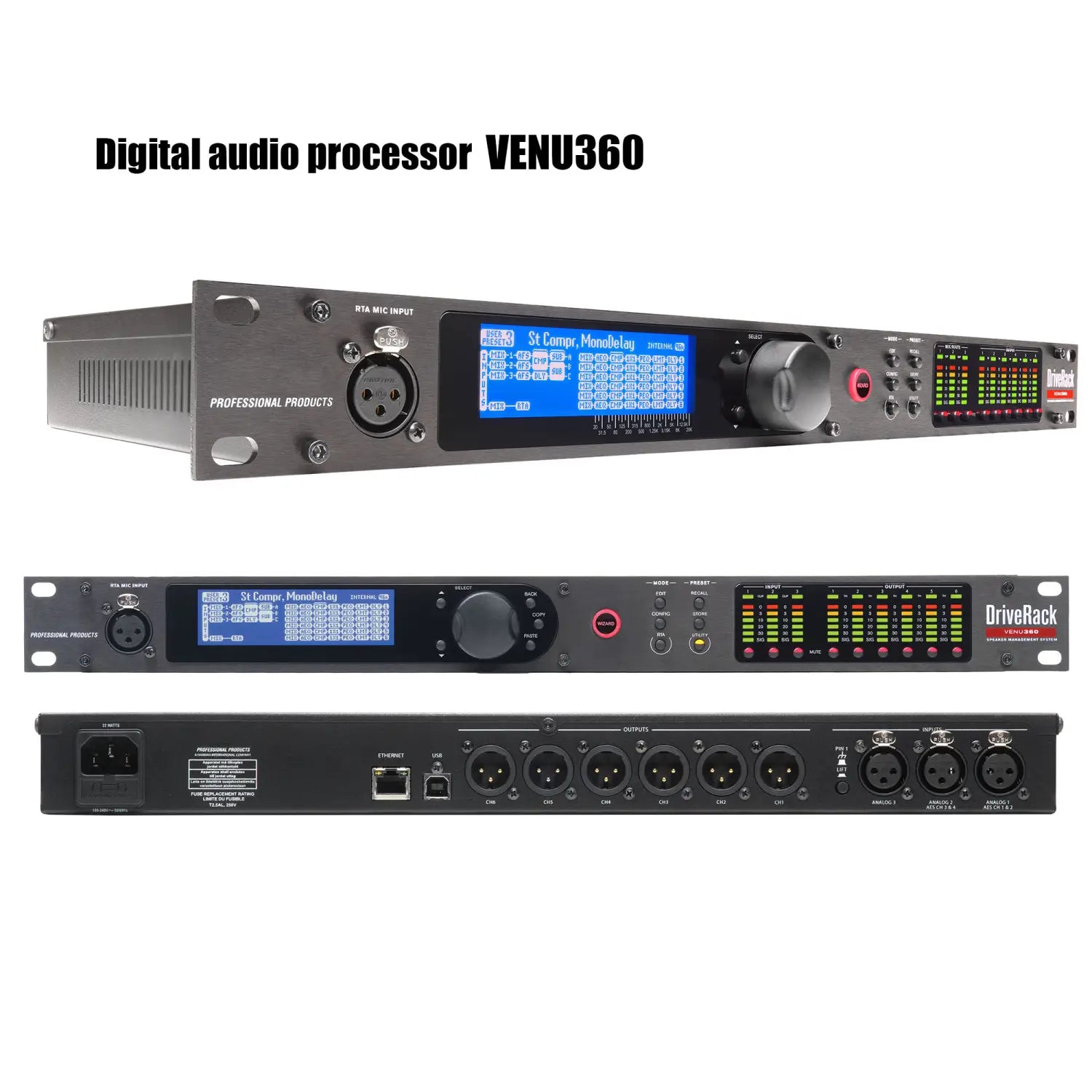 Loudspeaker Management System 2 In 6 Out DriveRack PA2 DSP Digital Processor Professional Sound System DJ Equipment Effector