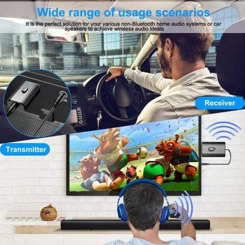 5.0 Bluetooth Adapter Music Audio for PC TV Car Hands-free 3.5mm AUX Adapter USB Wireless Bluetooth Transmitter Receiver