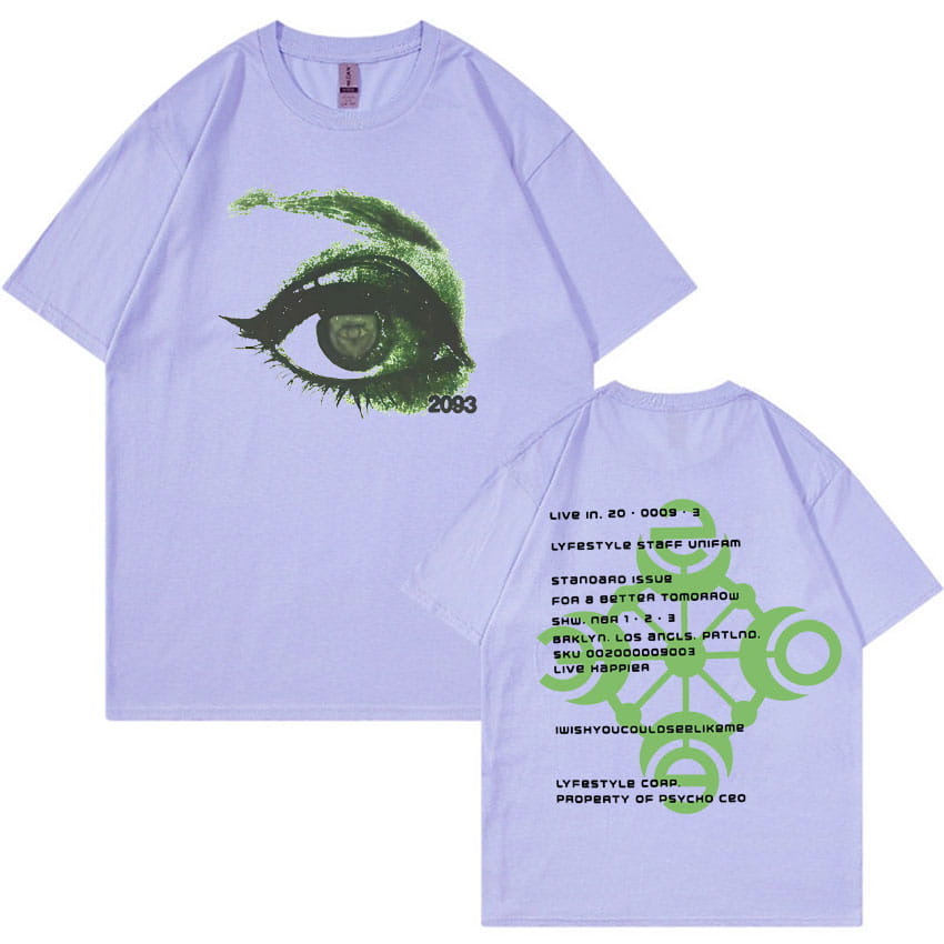 Yeat Lyfestyle 2093 Eye Print T-Shirt Album Merch Tide T-Shirt Unisex Tshirts Aesthetic Classic Men’s Summer Casual Y2K Clothing