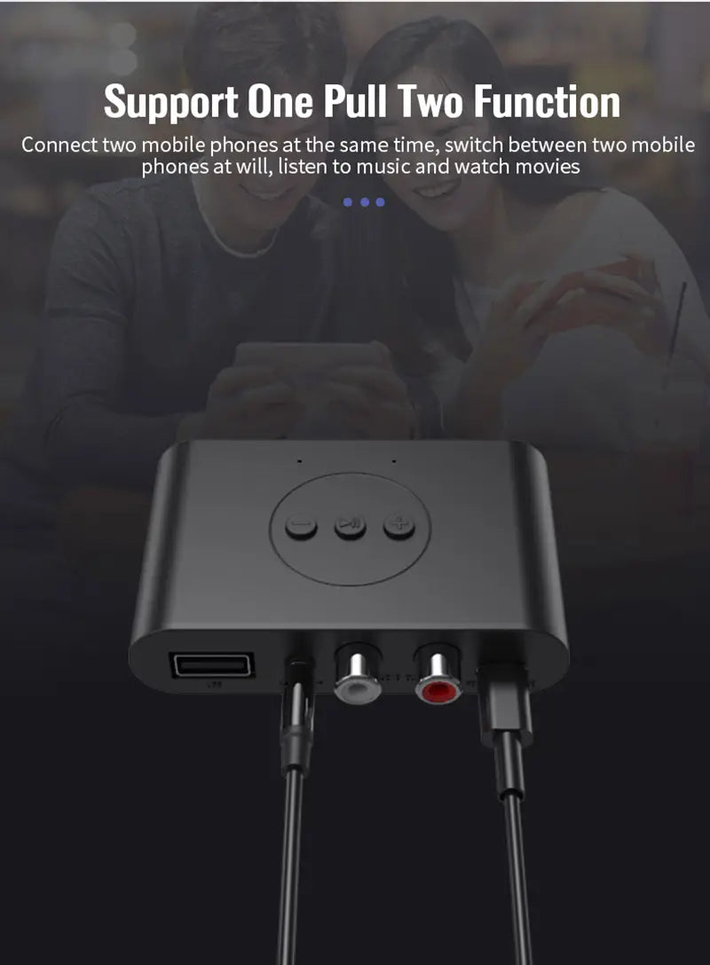 Bluetooth 5.2 Audio Receiver NFC U Disk 3.5mm AUX RCA USB Stereo Music Wireless Adapter With Mic For Car Kit Speaker Amplifier