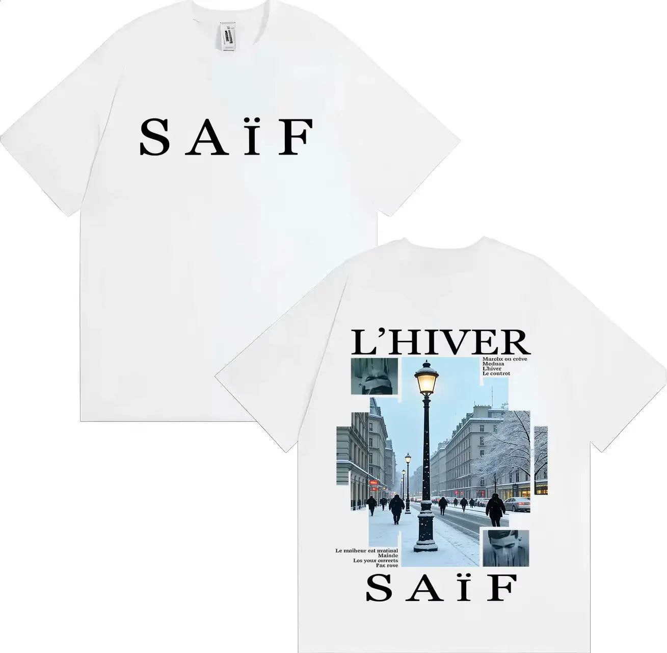 Rapper Saif Ablum L’HIVER Hip Hop Graphics T-shirts Hipster Mens Womens Casual Y2k pure Cotton Hip Hop Soft Clothing Streetwear