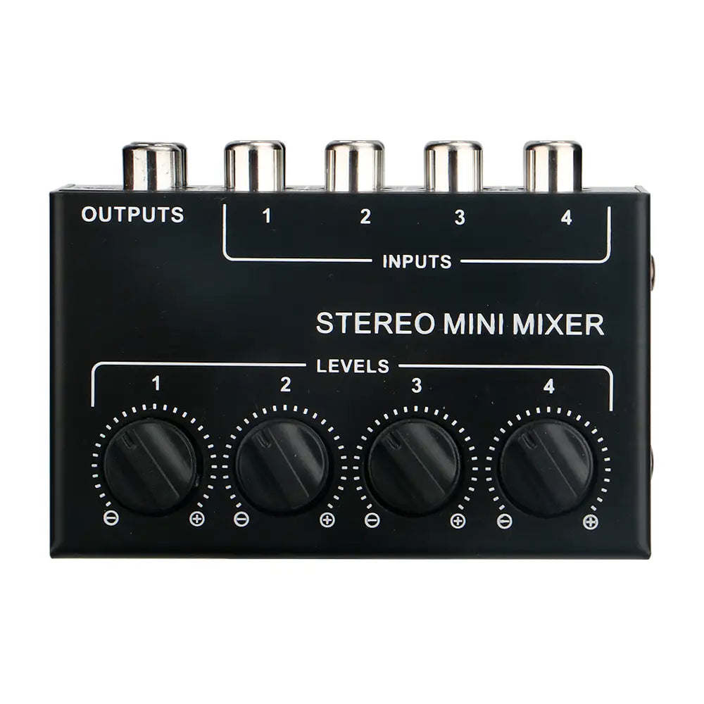 4 6 Channels Stereo Passive Mixer Audio Mixer Portable Sound Mixer RCA Input Ultra Low Noise for Live Studio CD Players