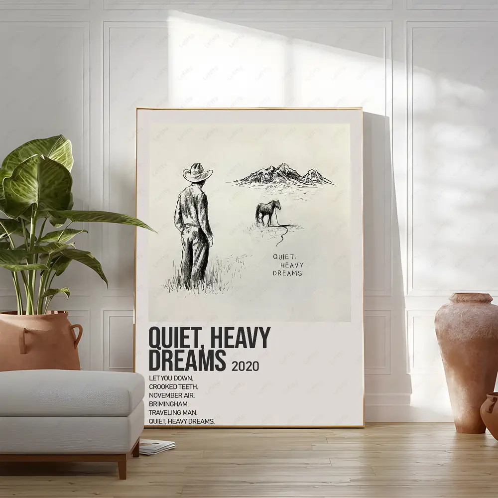 Hip Hop Rapper Music Album Zach Bryan Poster Wall art print art suitable for living room bedroom bar parlor home decoration gift