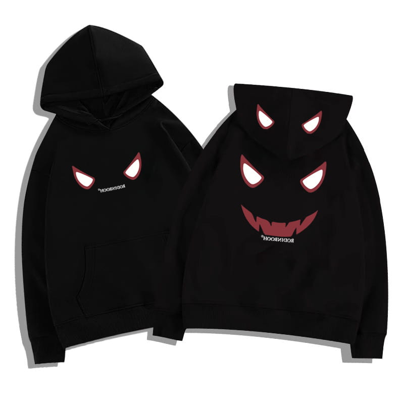 American Hip Hop Fashion Devil Graphic Hoodies For Man Fleece Y2K Streetwear Hooded Sweatshirts Goth Casual Oversized Hoody