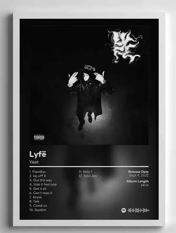 American Hip Hop Rapper Star Yeat Aesthetic Music Album Canvas Painting Posters and Prints Wall Art for Living Room Decoration