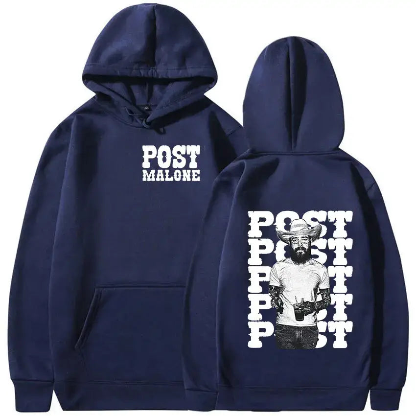 Rapper P-Posts M-Malones Graphic Hoodie Men’s Hip Hop Retro Pullover Sweatshirt Man Casual Fashion Oversized Hoodies Streetwear